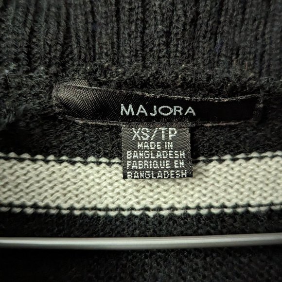 XS Majora Sweater Dress Blue and Black with White and Grey Strips - Picture 2 of 3